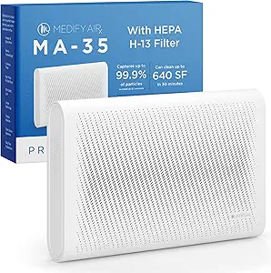 Medify MA-35 Air Purifier with HEPA Filter, 1,280 sq ft Coverage, White