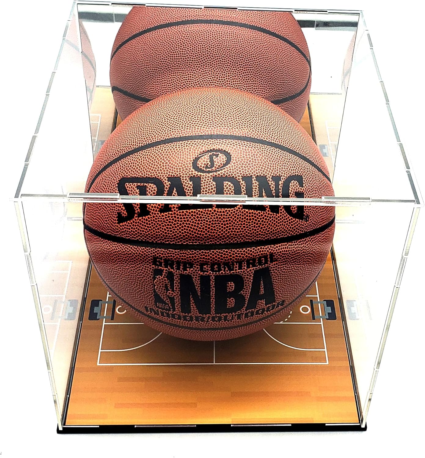 Basketball Ball Acrylic Display Case Box Square Mirror Court Showcase Clear UV Protection 10x10x9 Inches (1 Display Case)