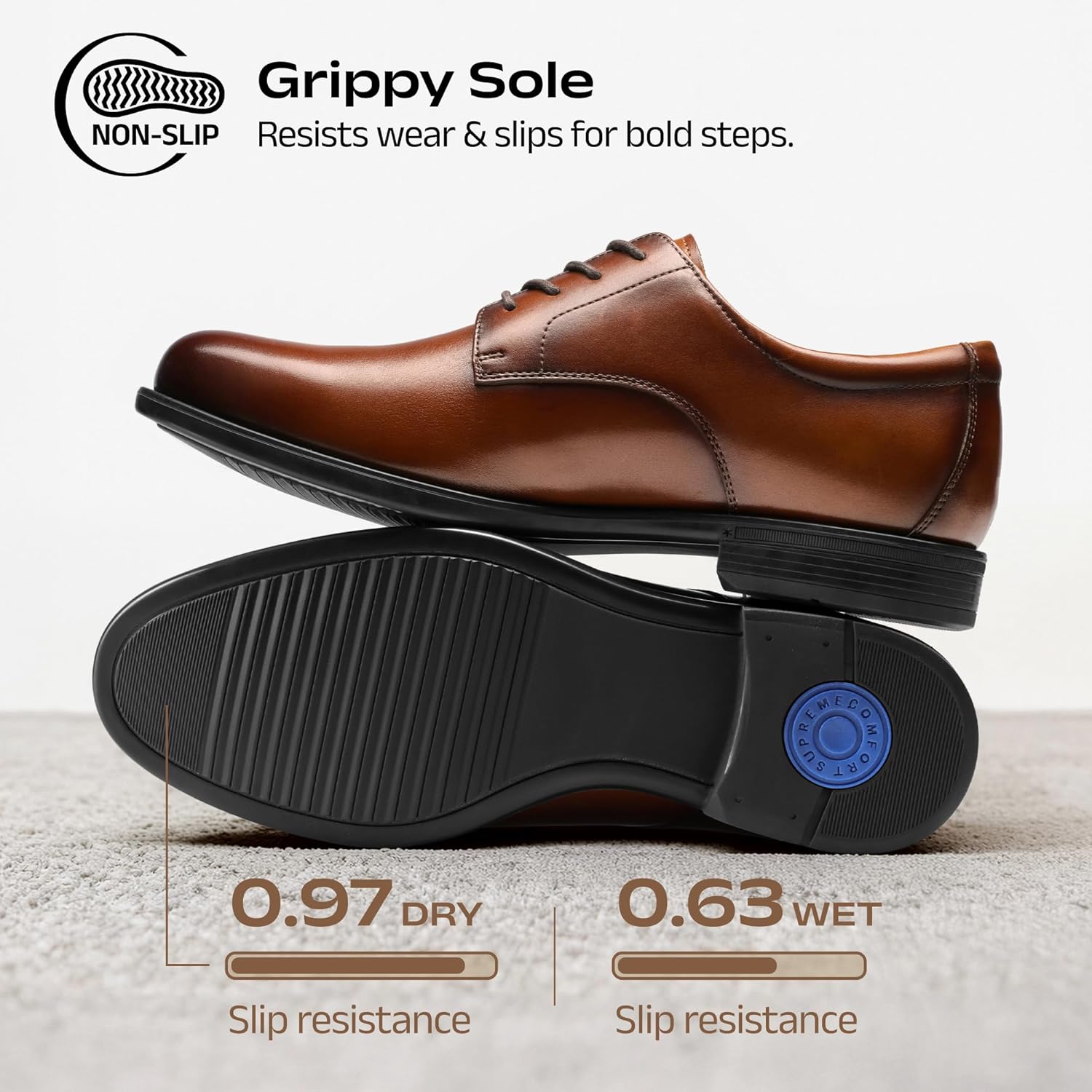 Bruno Marc Men's Classic Leather Dress Shoes Comfort Oxfords Business Formal Lace Up Shoes - Image 7