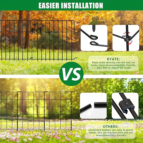 Miniatura 5 de Cerca de jardín de 14 pies (L) x 20 pulgadas (H), barrera para animales, cercado, paquete de 10, alambre de metal a prueba de óxido, bloqueador de