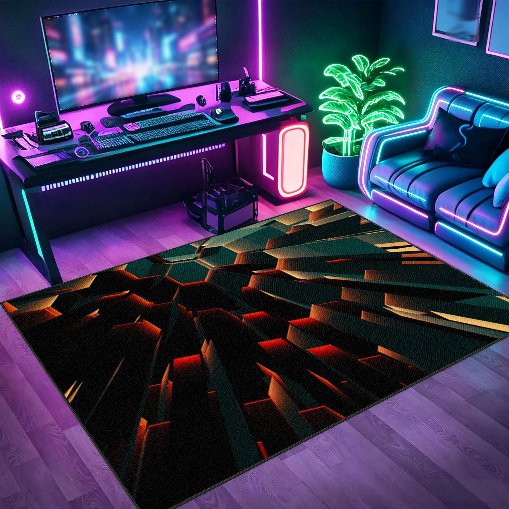 Moquette de gaming tapis sol gamer antidérapant pour chambre ado