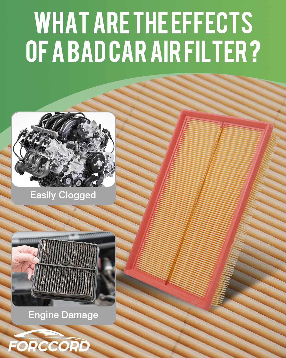 2-Pack Engine Air Filter Fits for 2024-19 Volkswagen Jetta 2024-22 Taos 2021-19 Golf 2019 Golf SportWagen Air Filter — view 3