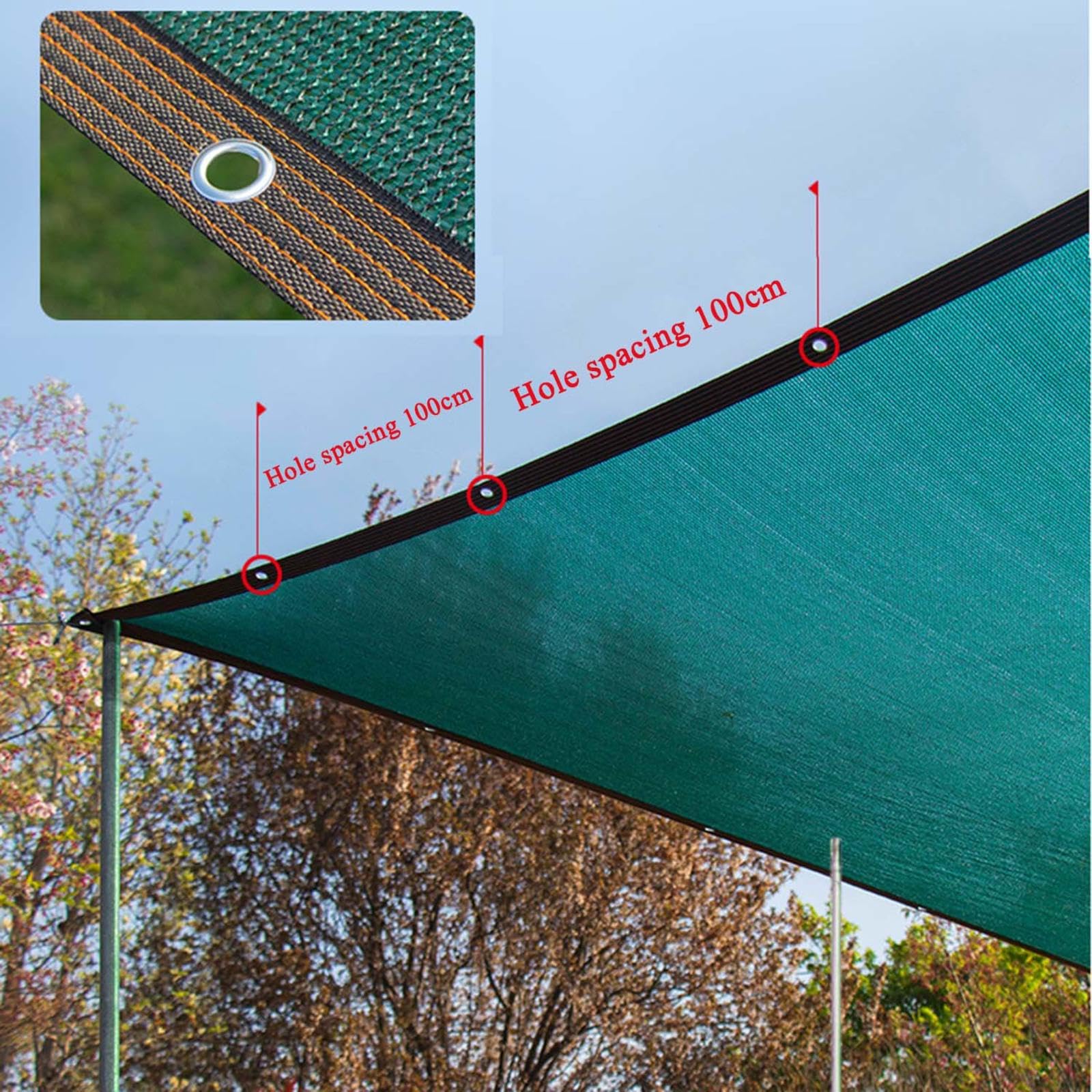 Rete Telo Ombra Traspirante 90% con Occhielli,Rete ombreggiante per Piante,3x4m 2x6m 1x8m Giardino Rete Parasole,Tende da Veranda,per Serra/Giardino/Patio/Piante/pollaio,2x5m(7 * 16ft)-Green