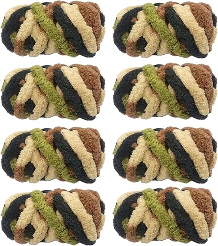 Hilo de felpilla grueso súper voluminoso para tejer con el brazo, 3 libras, de poliéster grueso de lujo, multicolor, para manualidades, para