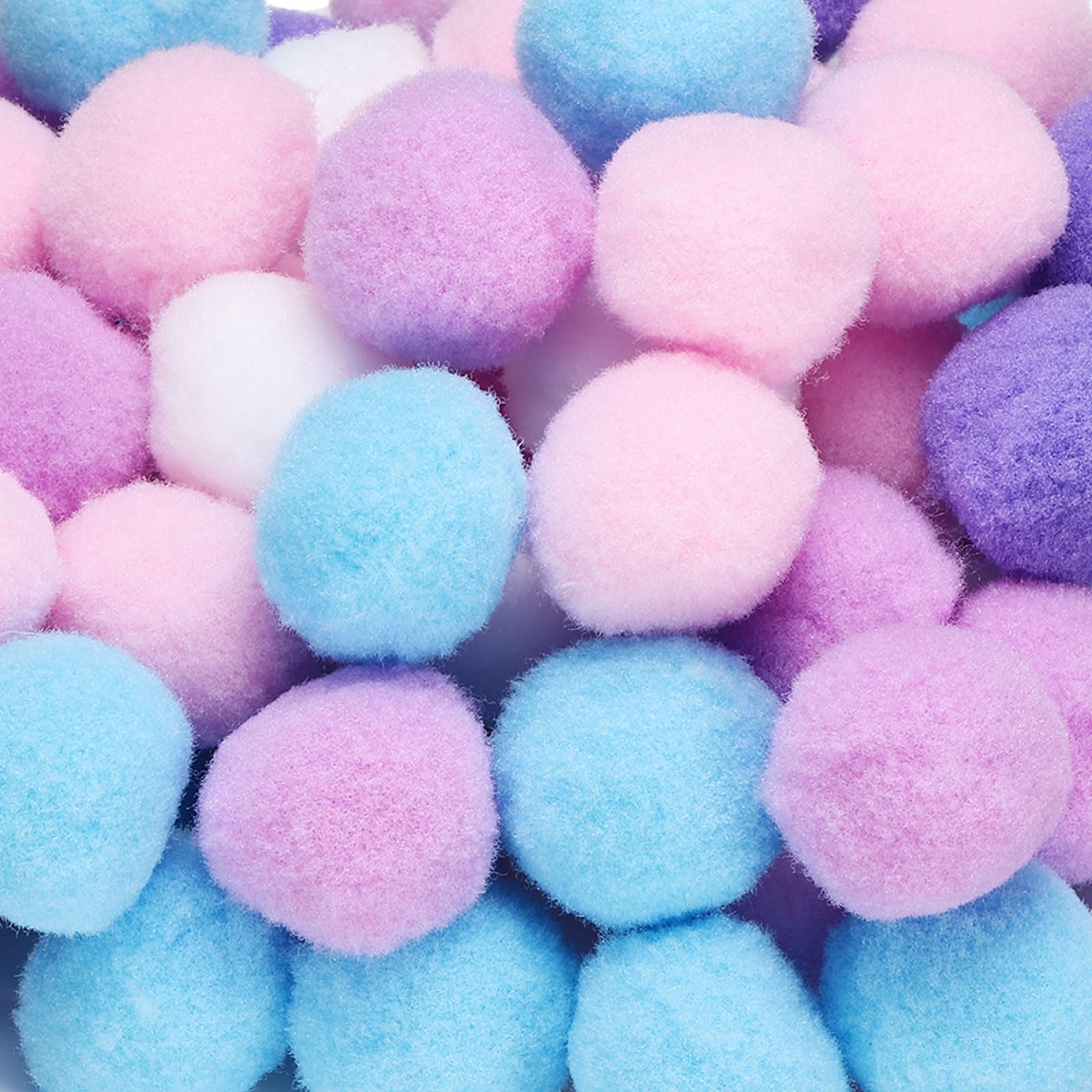 PATIKIL Fuzzy Pom Poms Balls, 108 Pcs 1 Inch/25 mm Mini Pompoms for Crafts Jewelry Making Accessories Clothing for Arts DIY Craft Making Decorations Pet, Blue/Purple/Pink