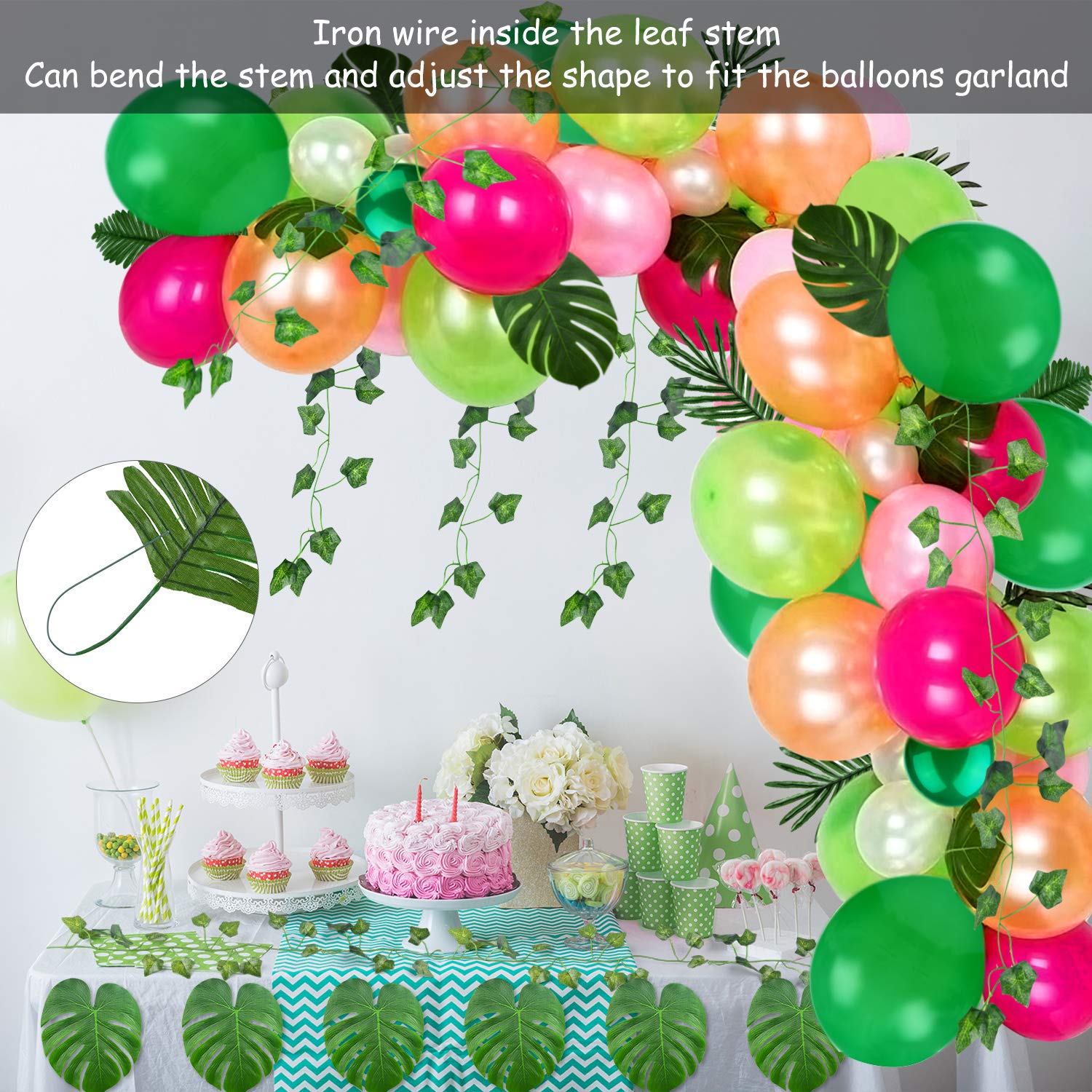 Amazon.com: FEPITO 124Pcs Tropical Balloons Garland Kit - Pink