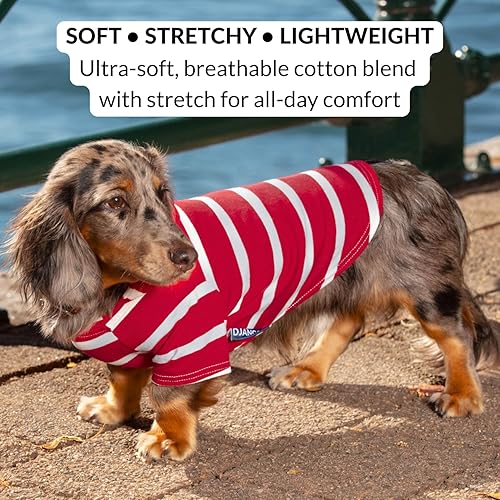 Miniatura 2 de DJANGO Sudadera con capucha para perro y suéter súper suave y elástico con cintura elástica y portal de correa (S, rojo)