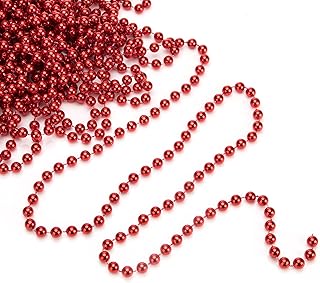 SANNO 65ft Christmas Tree Beads, Artificial Pearls Beads Christmas Tree DecorationsChristmas Bead Chain Decoration, Crafts...