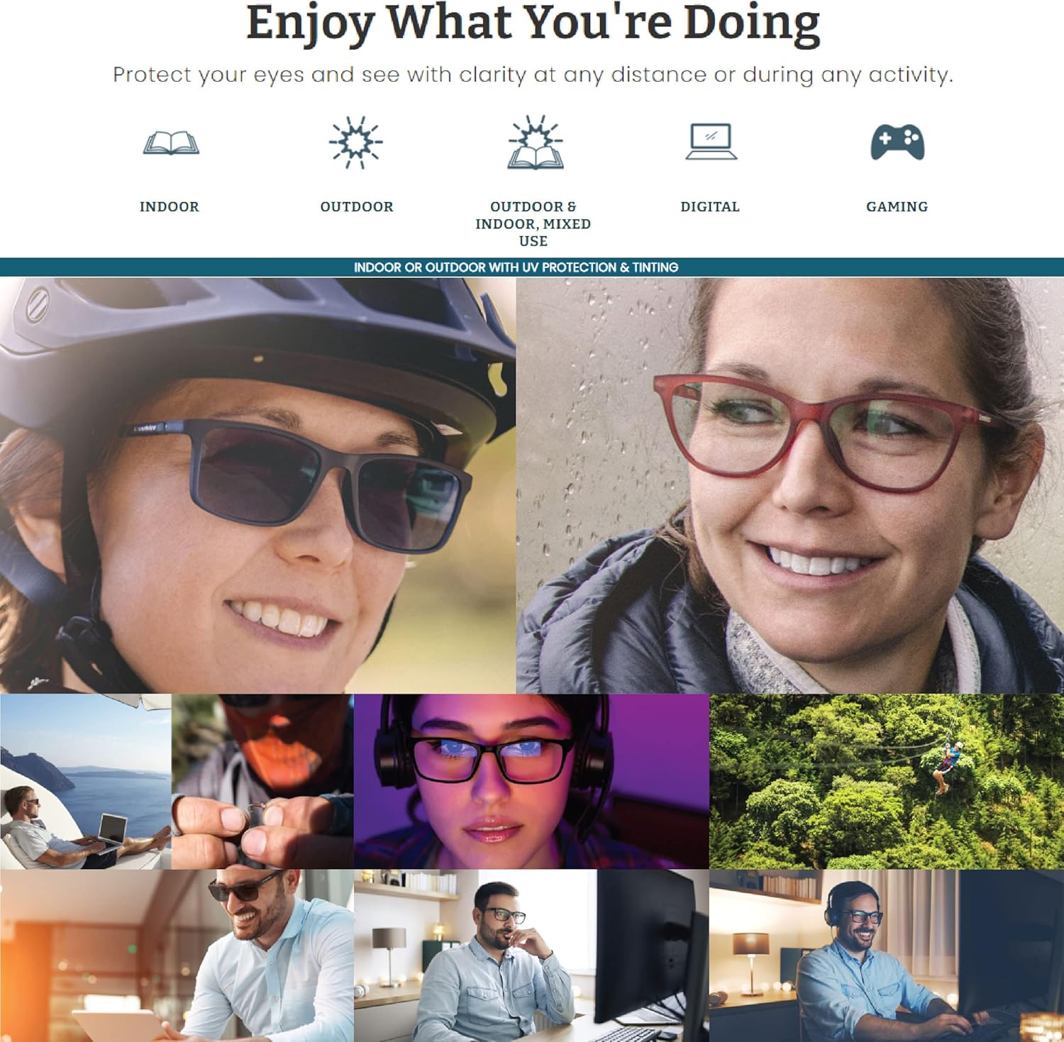 Croakies Perry Photochromic Progressive Eyewear | UV400 Sunglass for Outdoor | Bluelight Eyeglass for HEV Devices | Bundle - Image 7