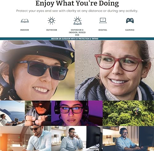 Miniatura 7 de Croakies Perry Lentes fotocromáticos progresivos Lentes de sol UV400 para exteriores Lentes de luz azul para dispositivos HEV Paquete, Tortuga