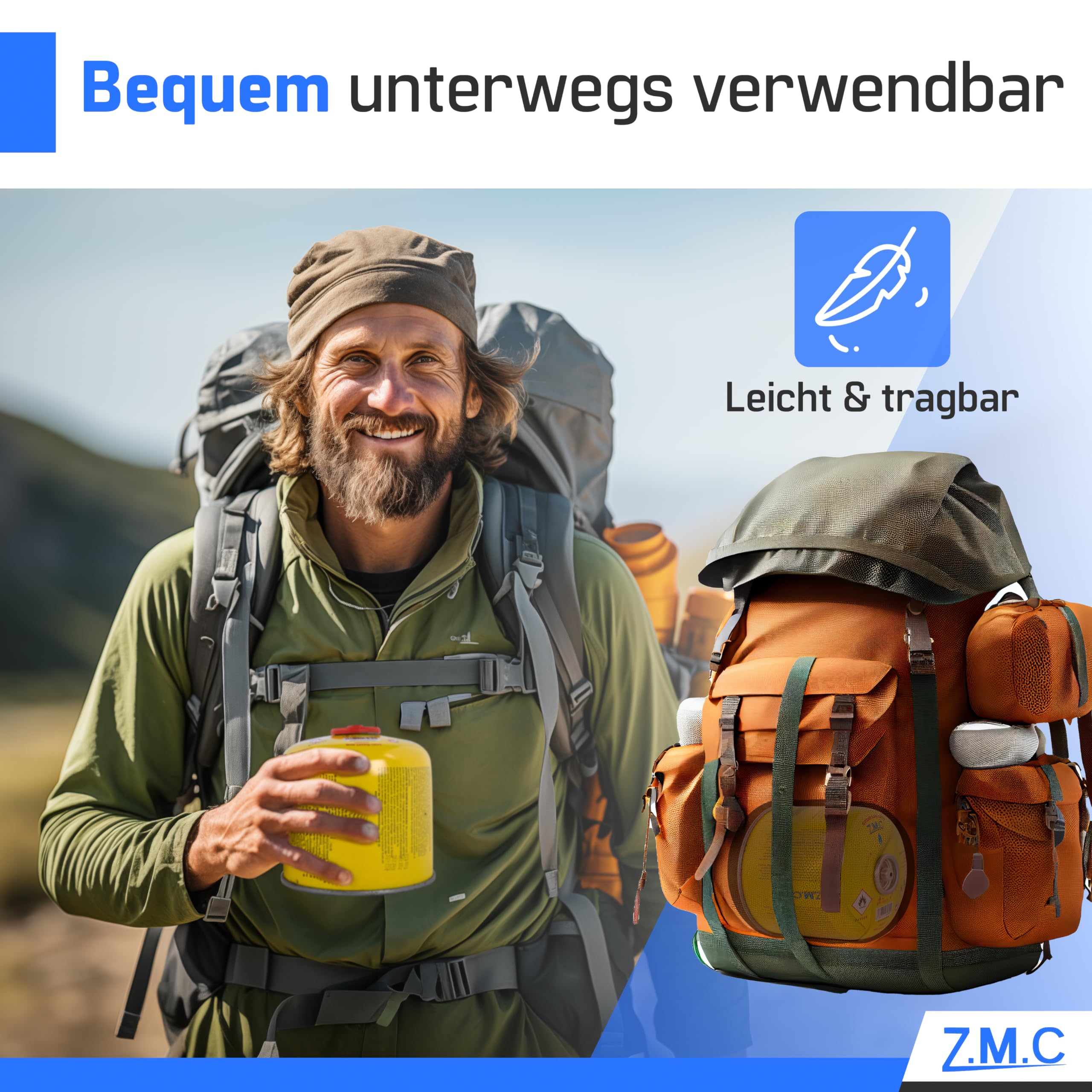ZMC 14X Gaskartuschen 300g, Schraubkartusche 600ml mit Propan/Butan Gas, EN417 Eurogewinde 7/16", Ventilkartusche Gaskartusche passend für Gaskocher, Gasbrenner, Unkrautbrenner, Camping & Weber Grill