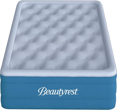 Comfort Plus, Twin Size Air Mattress with Built-in Pump, Raised Inflatable Bed, Cooling Vent Topper, Puncture-Resistant Vinyl, 700lb Support, Guest and Camping Airbed, 3-Year Warranty