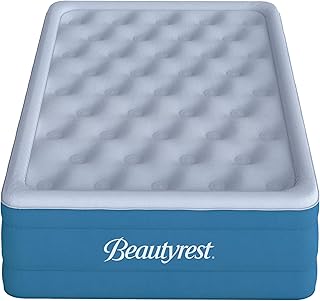 Comfort Plus, Twin Size Air Mattress with Built-in Pump, Raised Inflatable Bed, Cooling Vent Topper, Puncture-Resistant Vinyl, 700lb Support, Guest and Camping Airbed, 3-Year Warranty