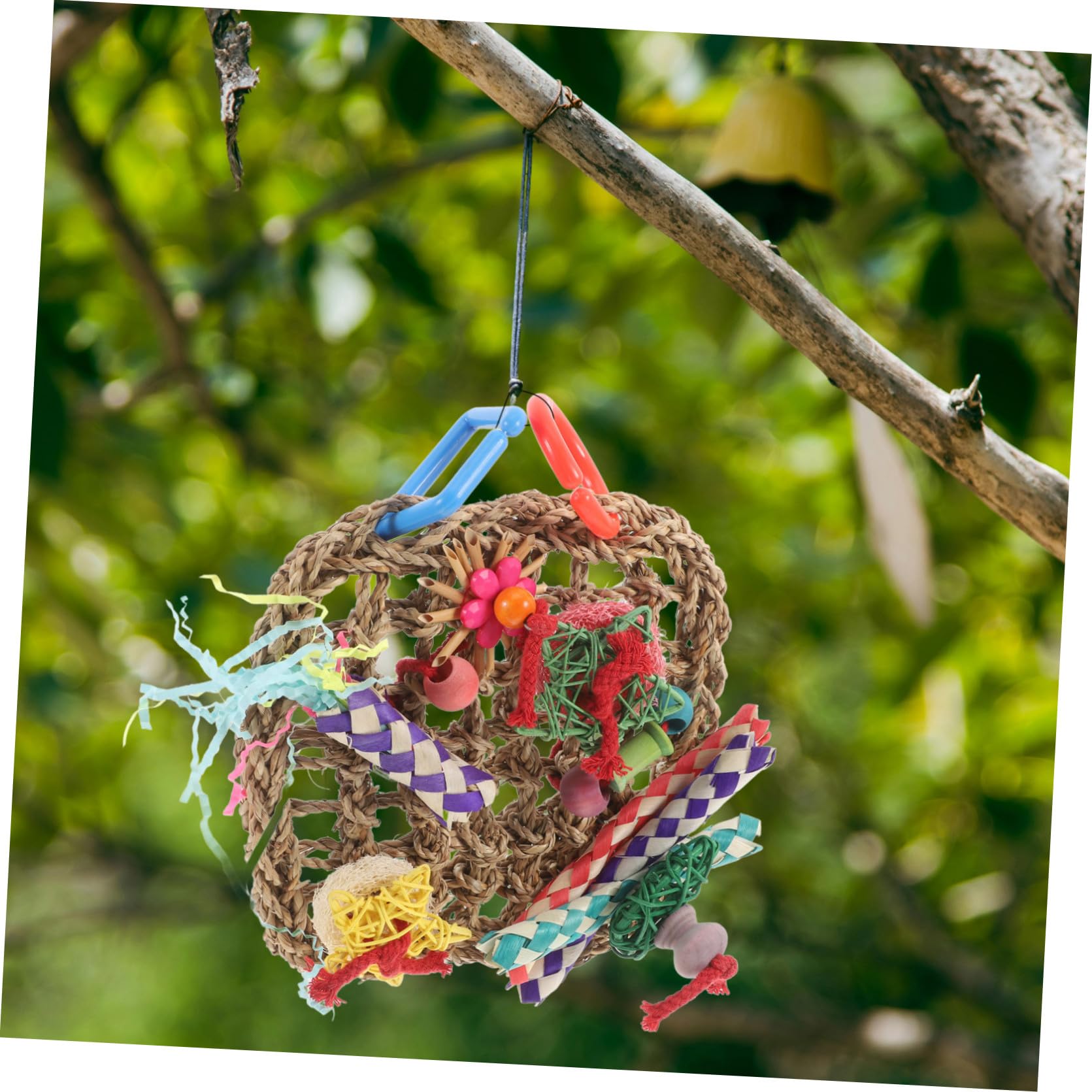 Happyyami 3stücke Vogelspielzeug Für Papageien Woven Foraging Mat Mit Kletteroption Für Kletter Und Spielspaß Sicheres Naturmaterial Für Vögel Dekorative Vogelhänge Für Käfige