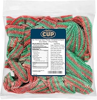 - By The Cup Strawberry Apple Sour Belts, 1 lb Bulk Bag