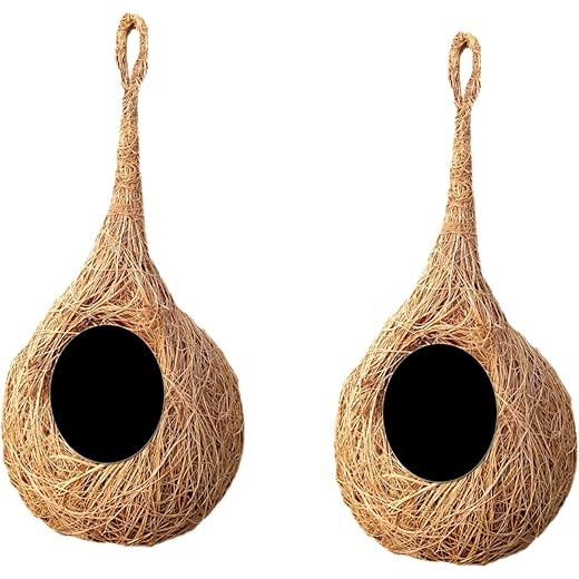 LIVEONCE Organic Bird Nest Handmade Set of 2 Large 15cm