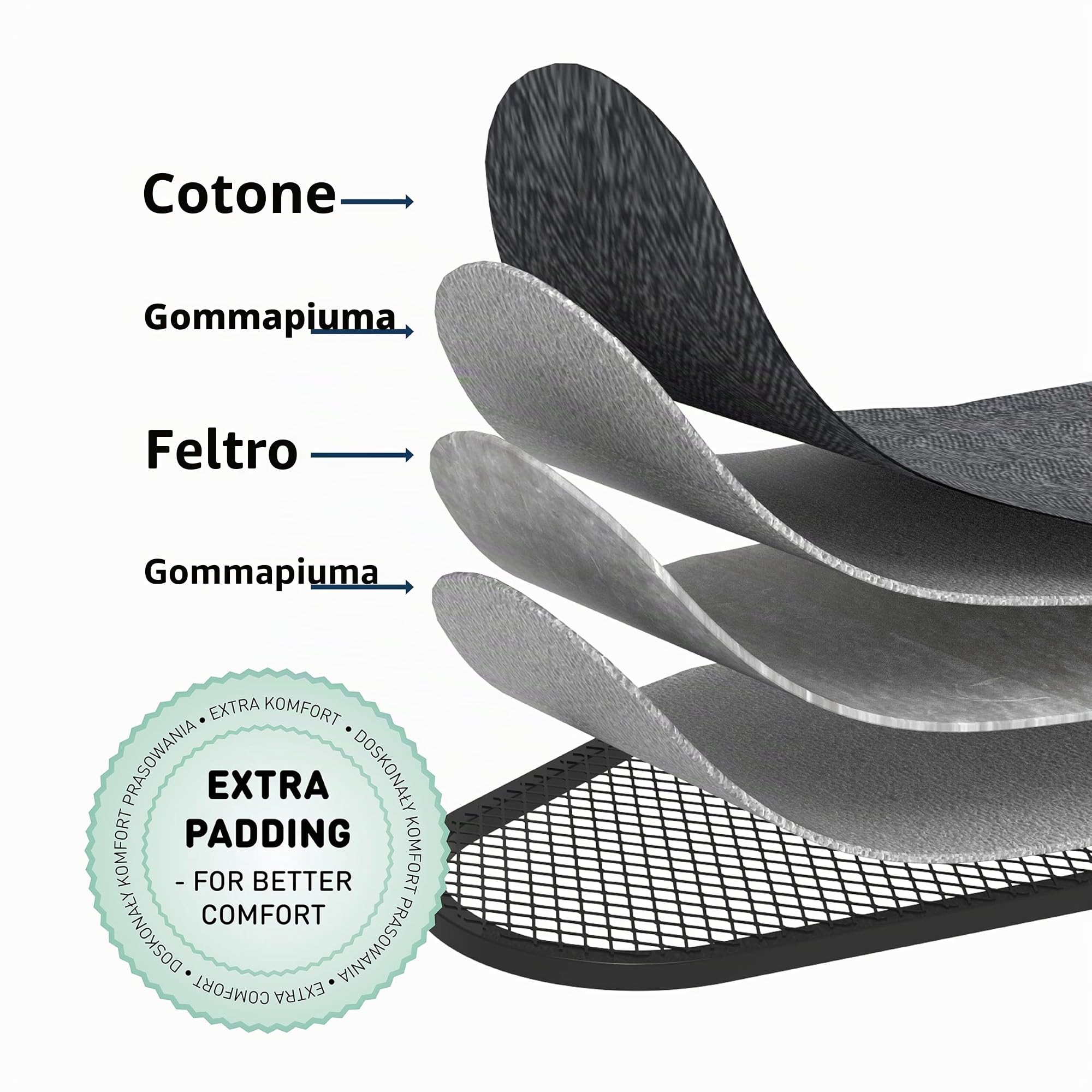 Rörets Asse da Stiro Pulse Dual Action - Turbo e Park Zone, Fodera a 4 Strati in Cotone Oeko-Tex, Telaio in Metallo e Design Brevettato - 108 x 32 x 90 cm
