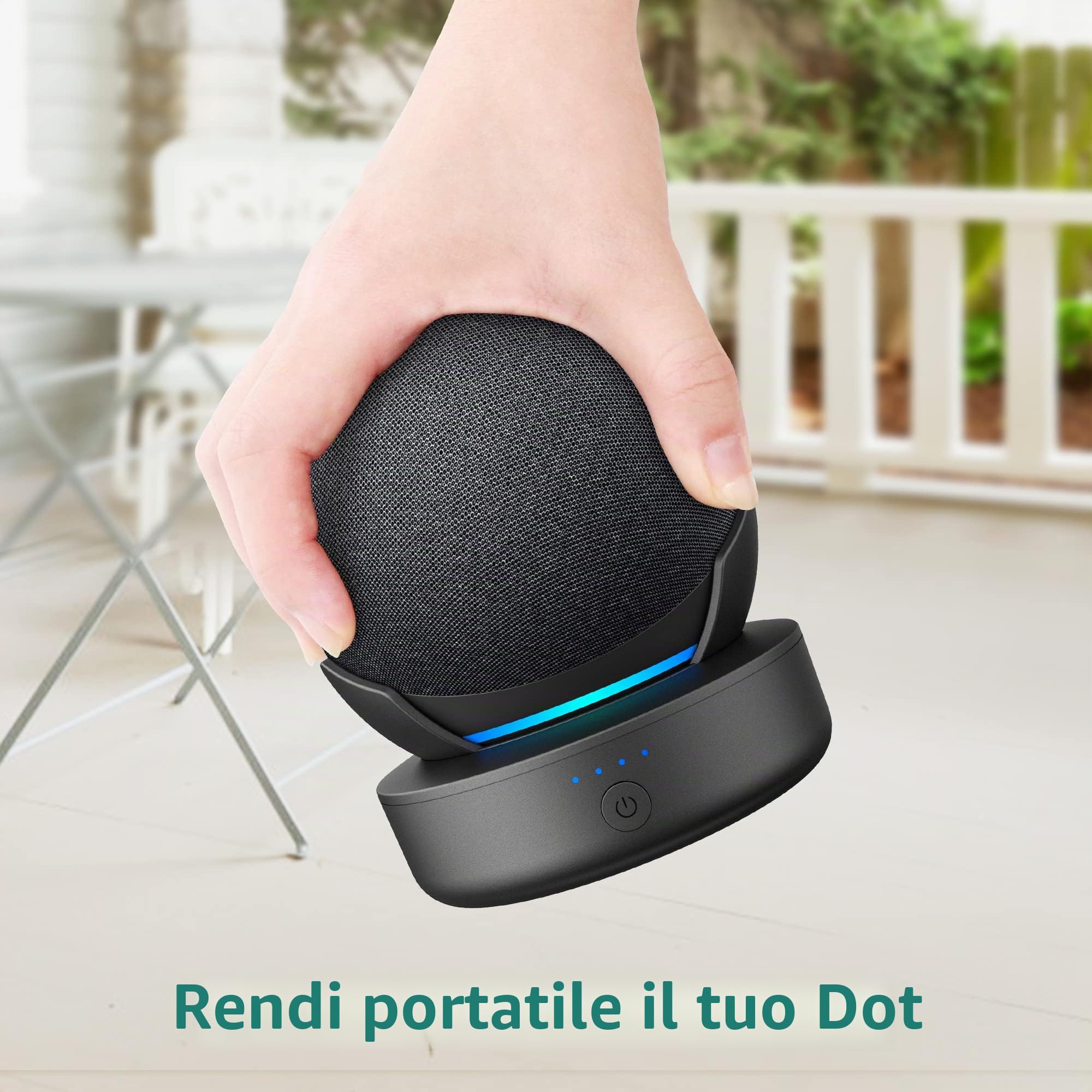 Batteria per Dot 5 generazione – 10000 mAh stazione di ricarica portatile accessori batteria senza fili con 16 ore di tempo di riproduzione (senza Dot 4 dispositivi) (nero)