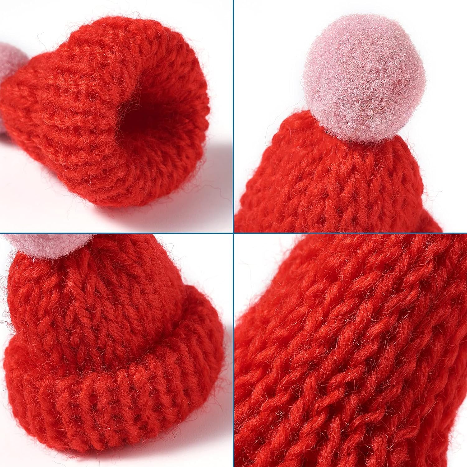 Craftdady Mini Knit Hat Black Plastic Top Hat Red Mini Santa Hat Scarf