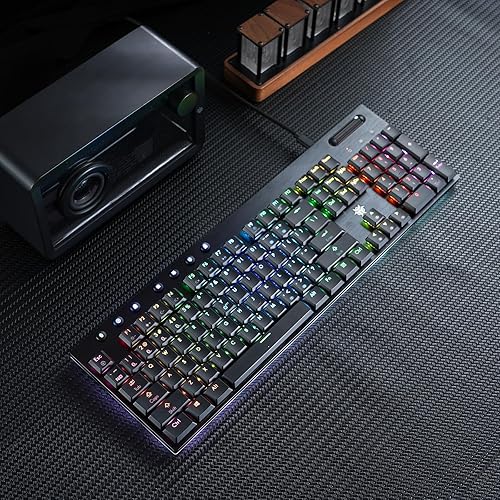 Miniatura 9 de Hexgears x Hyeku - Teclado inalámbrico de tamaño completo con rueda de volumen, teclado para juegos de perfil bajo con retroiluminación RGB + tira