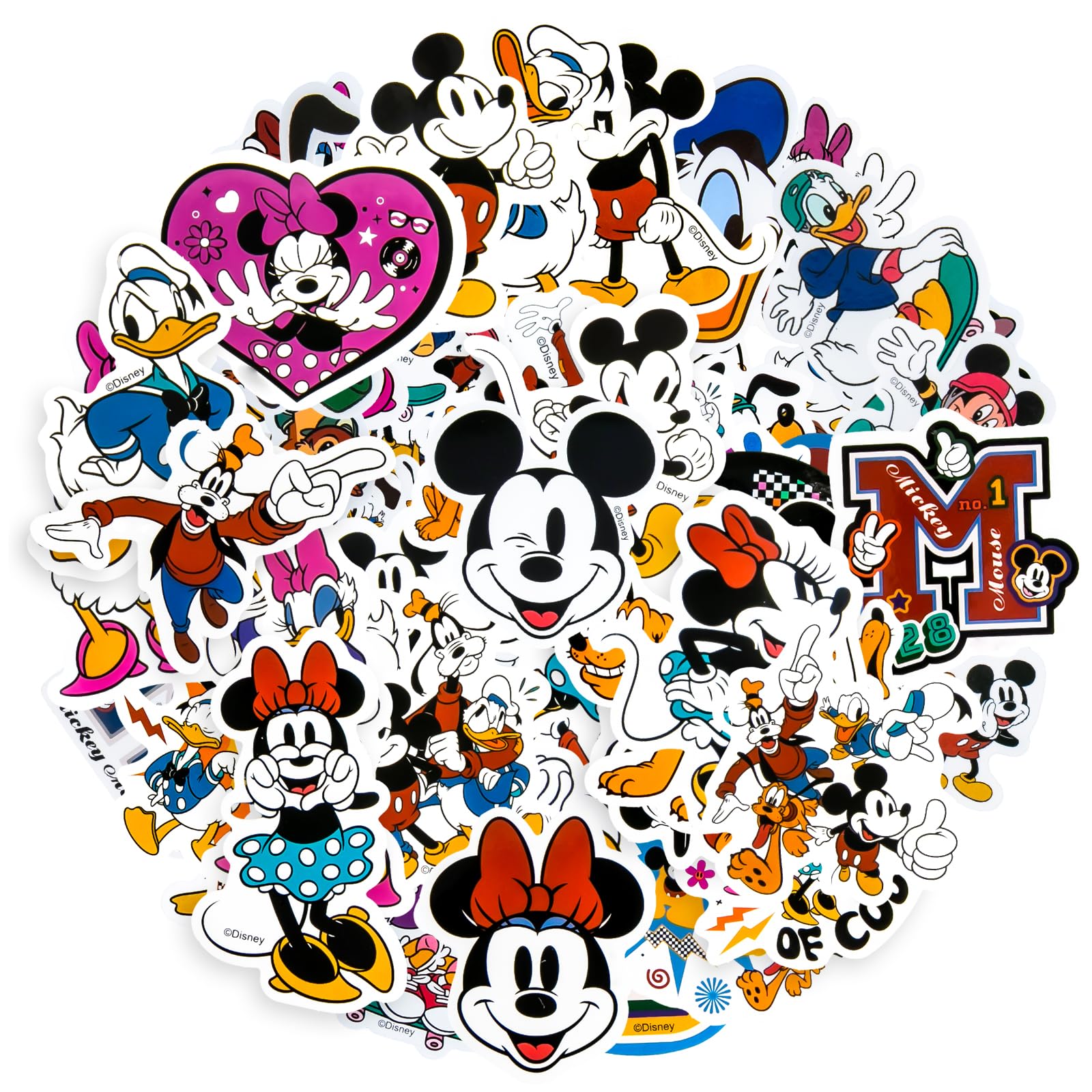 100 pegatinas Kawaii, juego de pegatinas de vinilo de Minnie resistentes al agua, pegatinas de Mickey para ordenador portátil, monopatín, maleta, álbum de recortes, teléfono, regalo para niños,