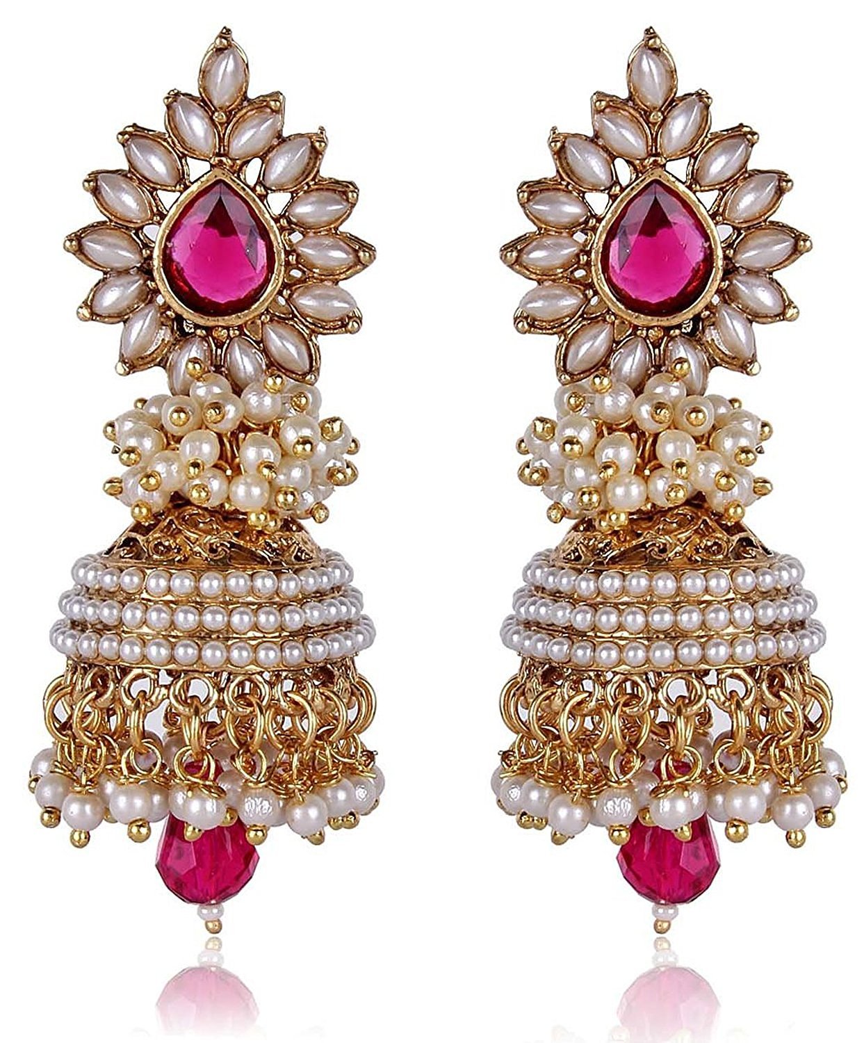 White Pearl Stylish Fancy Traditional Jhumki For Women