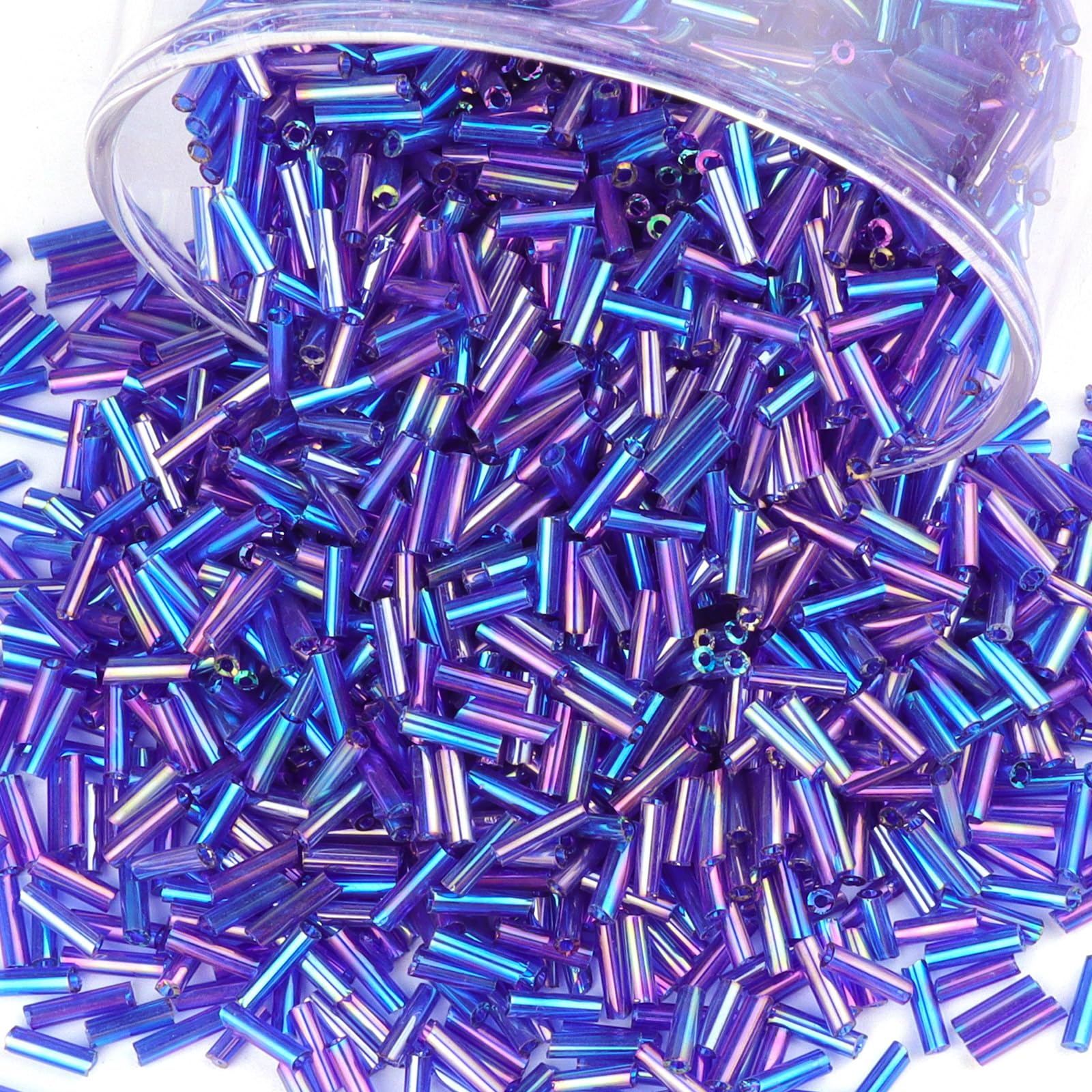 4000 cuentas de corneta, cuentas de tubo para hacer joyas, pequeñas cuentas largas para bordar, manualidades, pulseras, collares, suministros, 7 x 2 mm