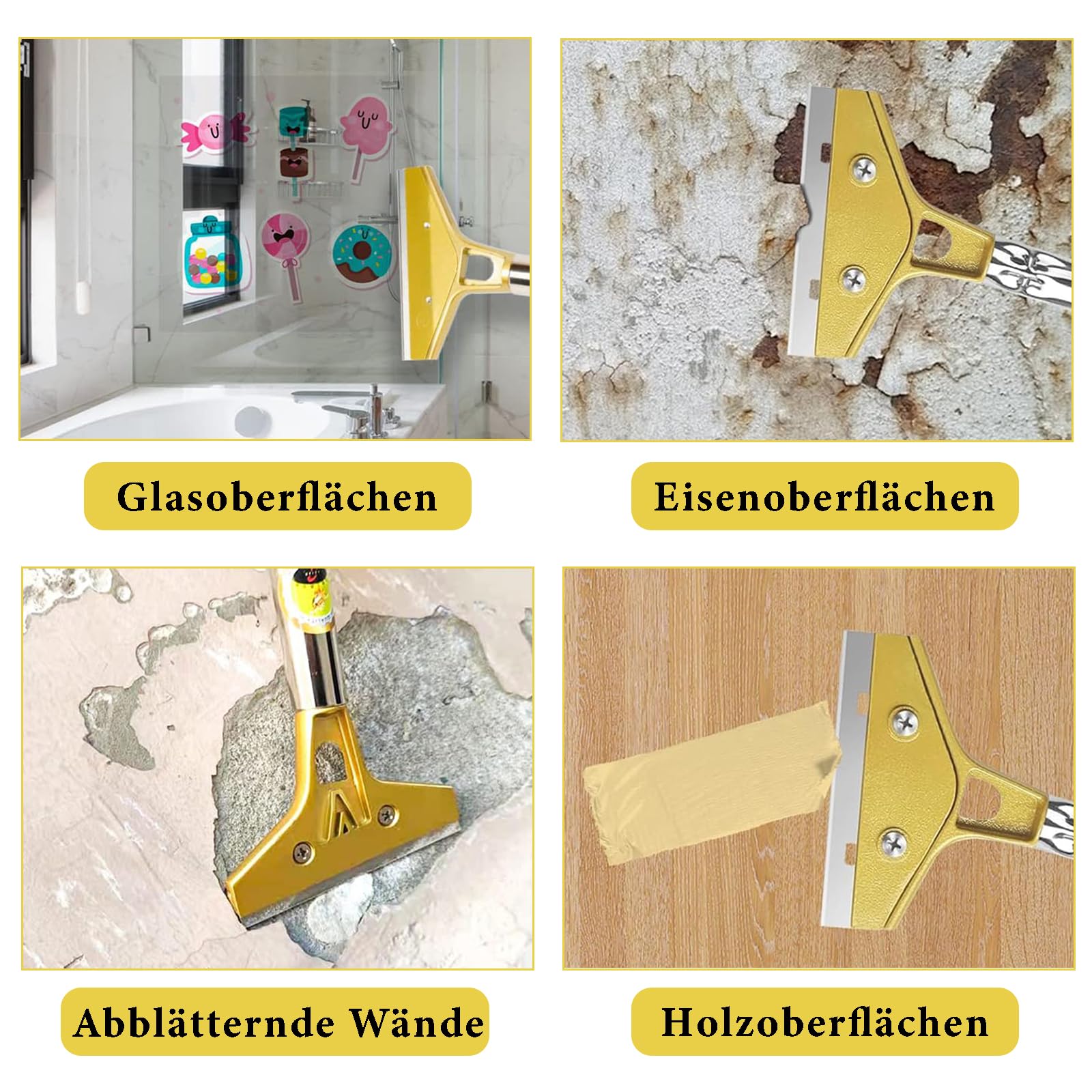 Raschietto per Vetri con 30 Lame in Acciaio Inox 3 pezzi Raschietto per Vetro Cucina per Piano Induzione, Piastrelle e Carta da Parati, Rimuove Colla e Adesivi, Attrezzo Professionale