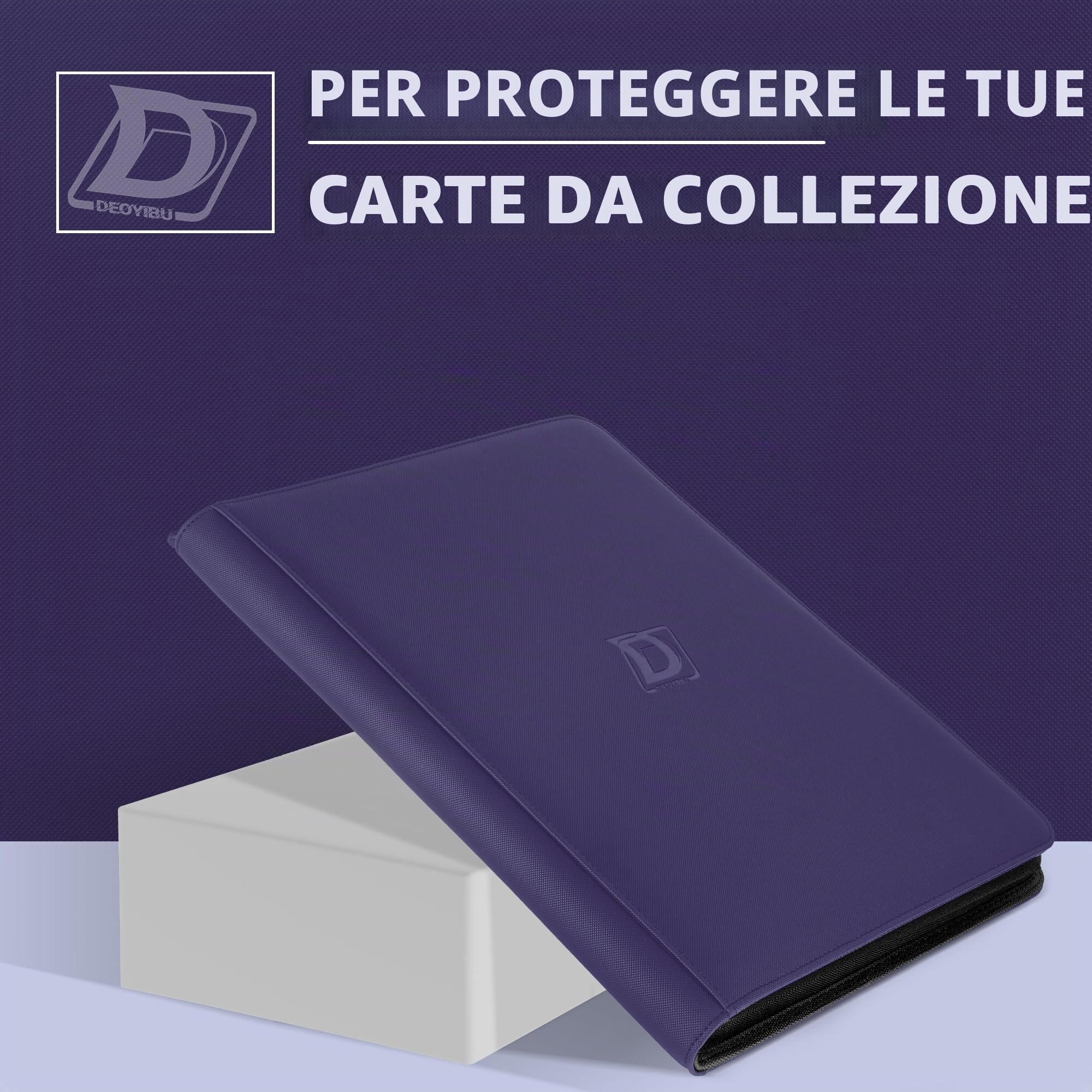 Toploader - Raccoglitore per 288 carte, 9 carte su entrambi i lati, design laterale per caricamento dall'alto rigido da 7,6 x 10,2 cm, album da collezione con pelle PU