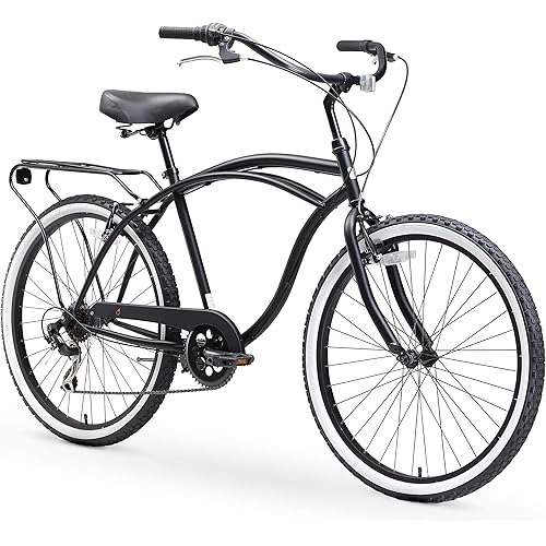 sixthreezero Around The Block Men's Beach Cruiser Bike, Hybrid Bicycle with Rear Rack
