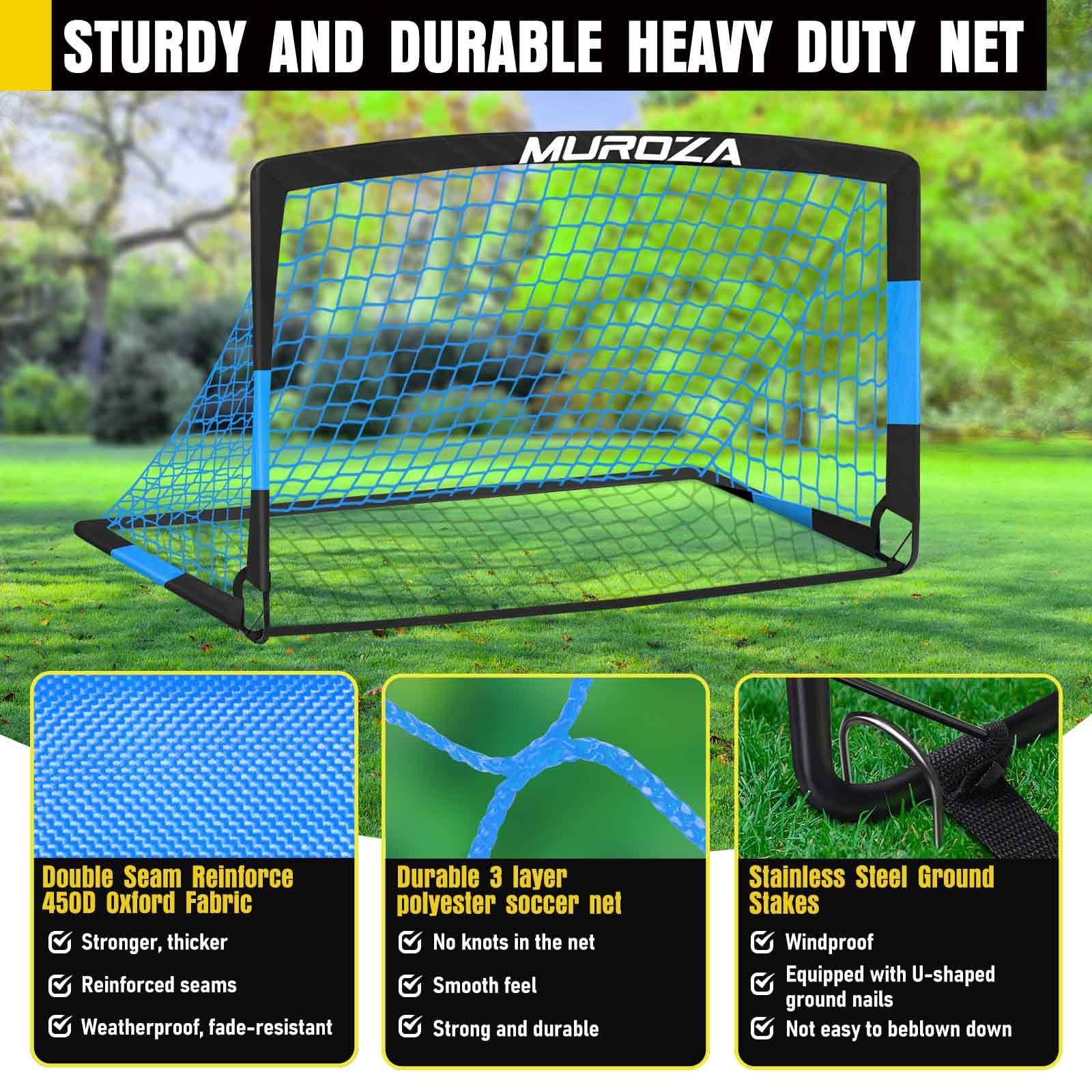 Soccer Goal, Kids Soccer Goals for Backyard Set, Pop Up Soccer Net view 3