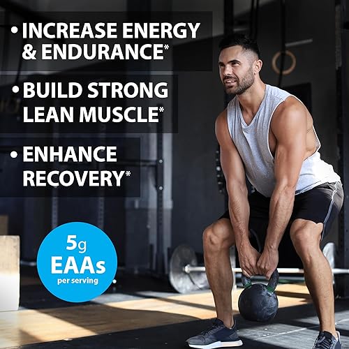 Miniatura 4 de Ultimate EAAs - Aminoácidos en polvo (sabor a baya, 30 porciones, 0.18 onzas cada uno) Los 9 suplementos de aminoácidos esenciales  40% leucina y