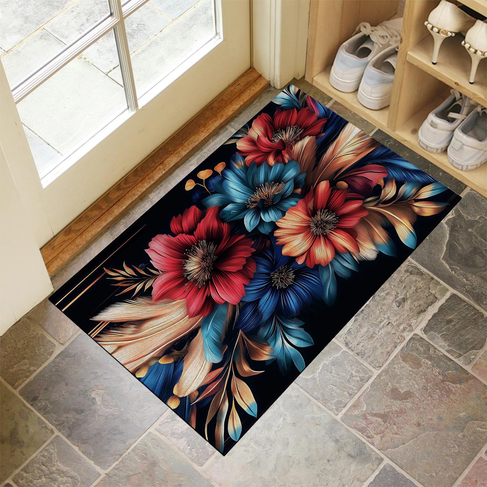 Tapis lavable pour entrée propre élimine l'humidité paillasson extérieur antidérapant