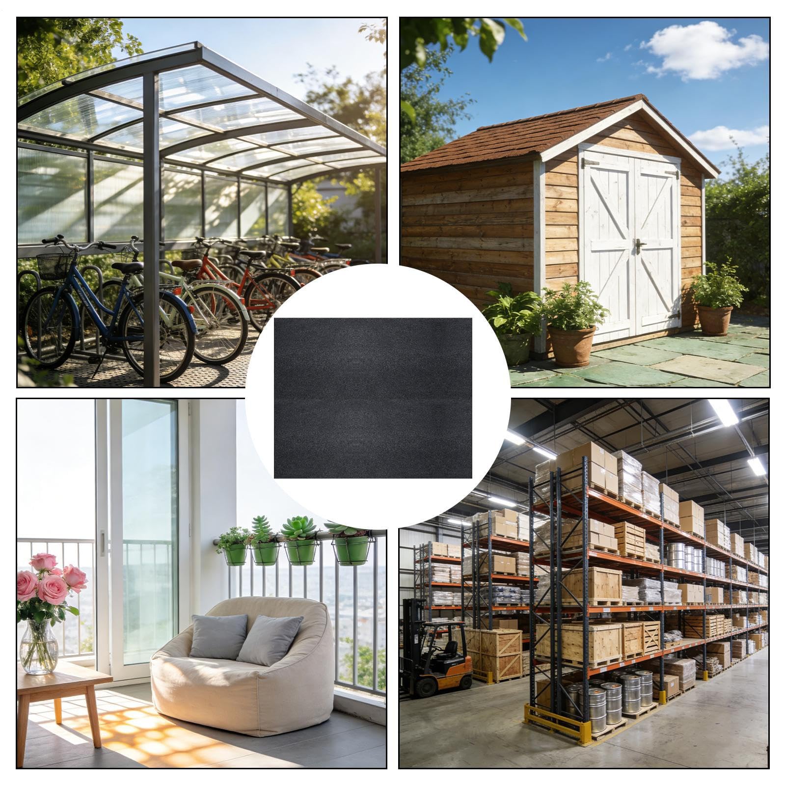 Revêtement de sol imperméable en feutre de 5 x 4 pieds, tapis épais pour garage extérieur, dos antidérapant, housse lavable à l'épreuve de la poussière | Planchers d'abri