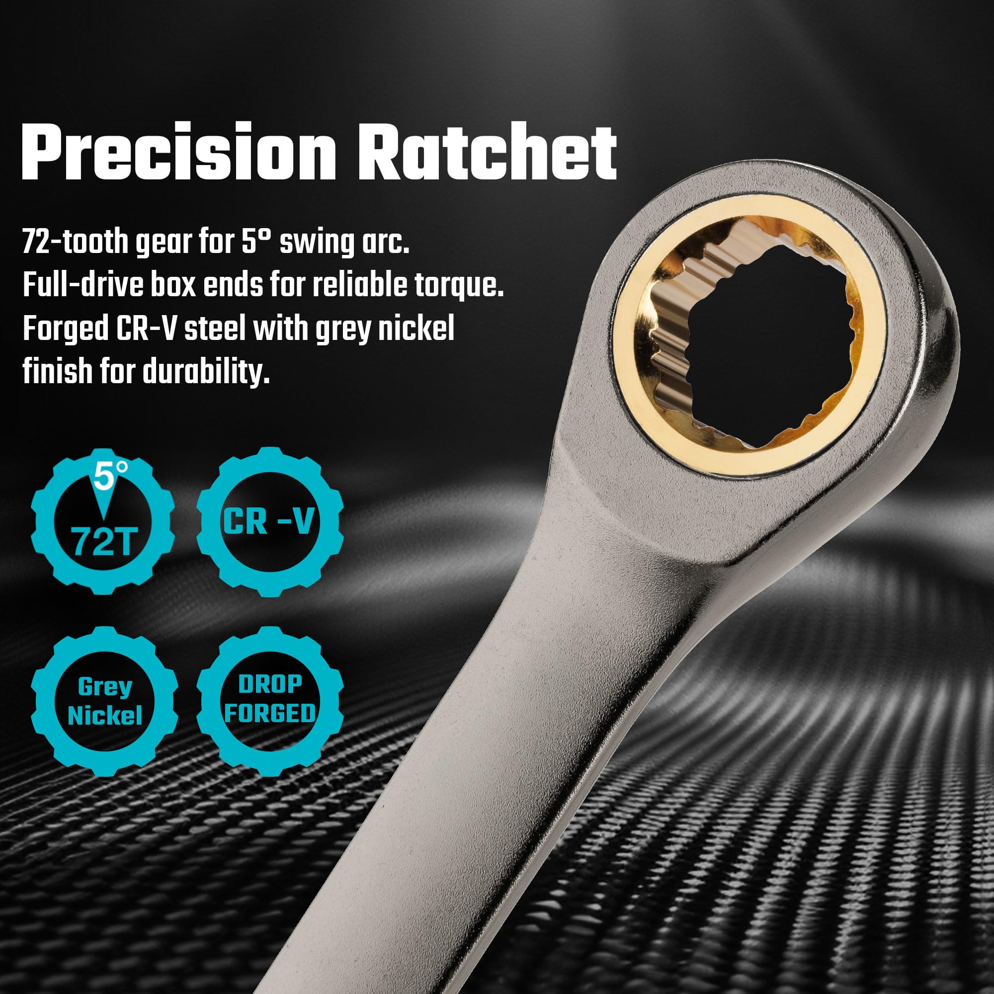 DURATECH Extra Long Ratchet Wrench Set - 9 Piece -5 DURATECH Extra Long Ratchet Wrench Set - 9 Piece -5