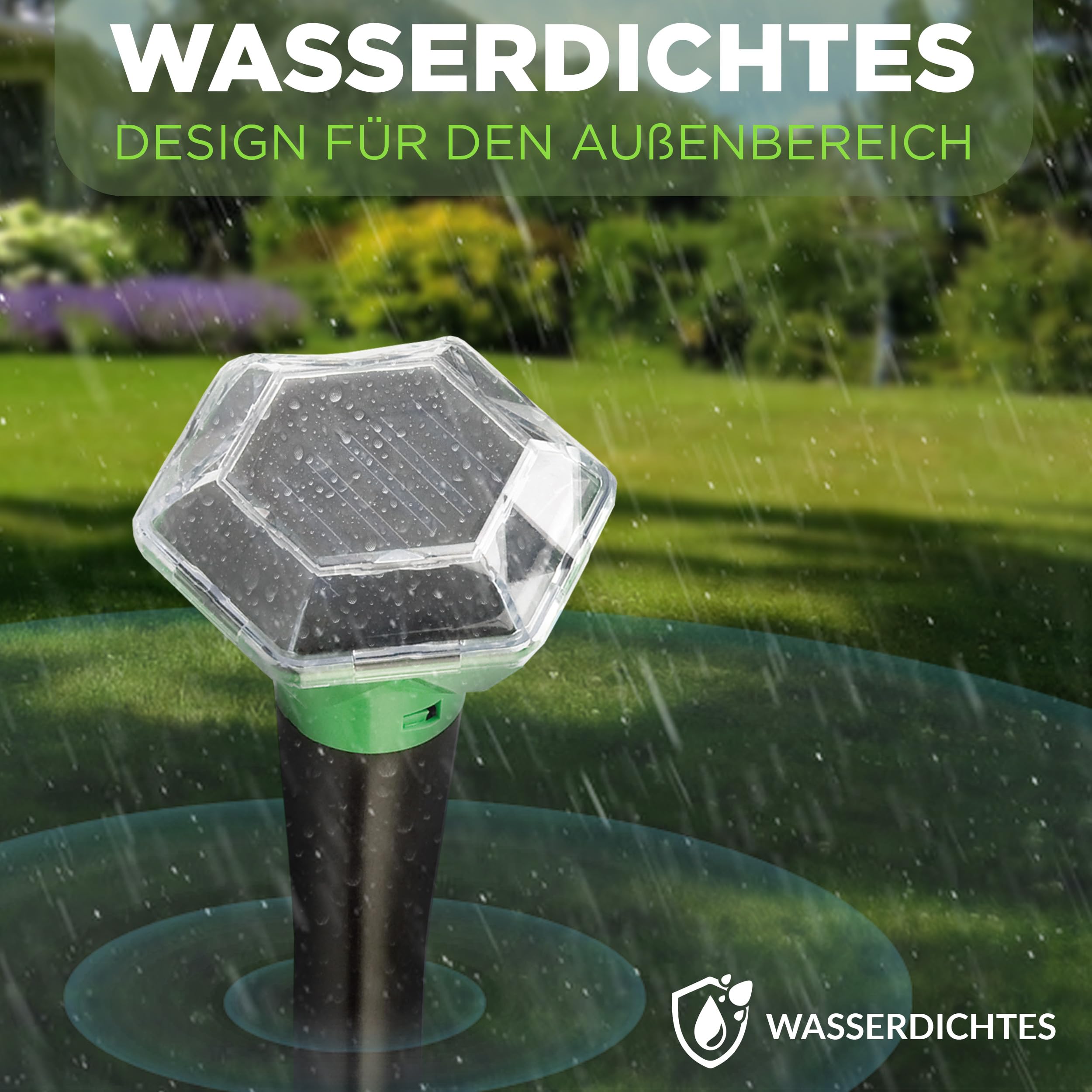 ISOTRONIC Maulwurfabwehr zum Vertreiben von Maulwürfen, Wühlmäusen & Schlangen – Solar Maulwurfschreck mit Erdspieß für den Garten – Maulwurfvertreiber 1.000m² Wirkungsbereich (3 Stück)