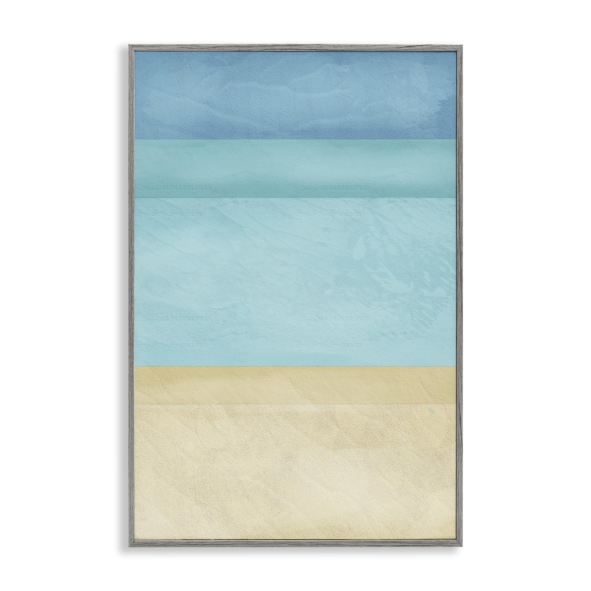 Stupell Industries Farmhouse Gray (Textured) 'Abstract Beach Coastal Color Block'| Framed Giclee Art