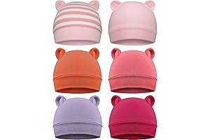 Geyoga 6-Piece Newborn Hat Collection: Adorable Headwear for Little Sweethearts (0-3 Months)