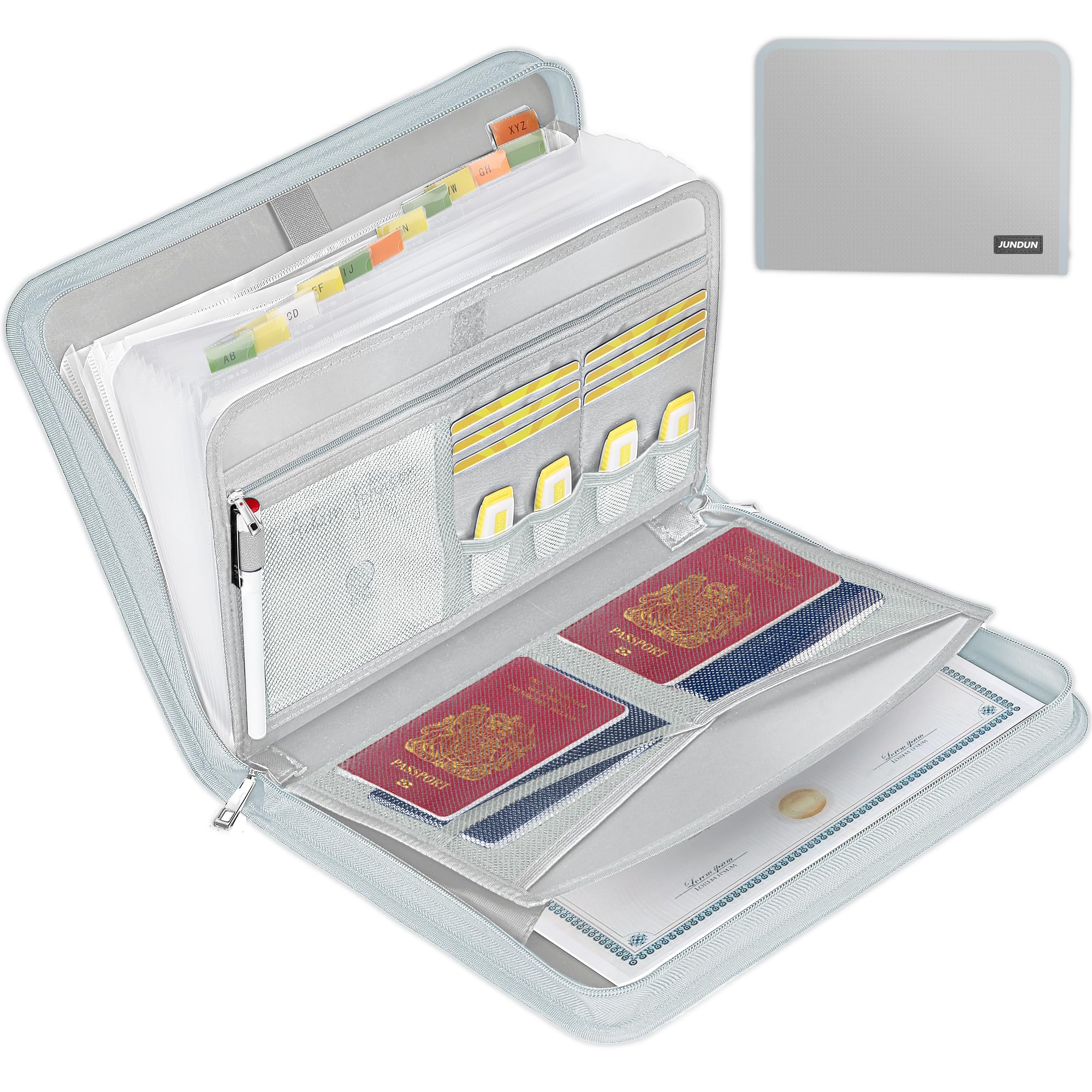 Snapklik.com : JUNDUN Accordion File Organizer - Fireproof Accordion Folder