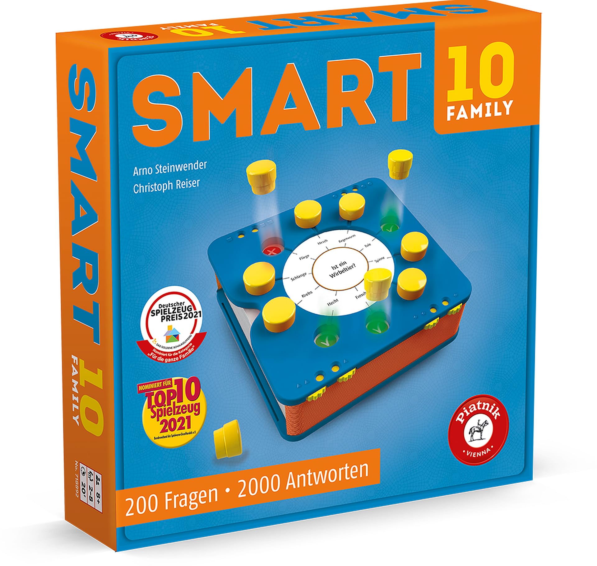 Piatnik PIA07188 Smart 10 Family | Das revolutionäre Alleswisser Brettspiel I besonderen Art Quizspiele, Bunt