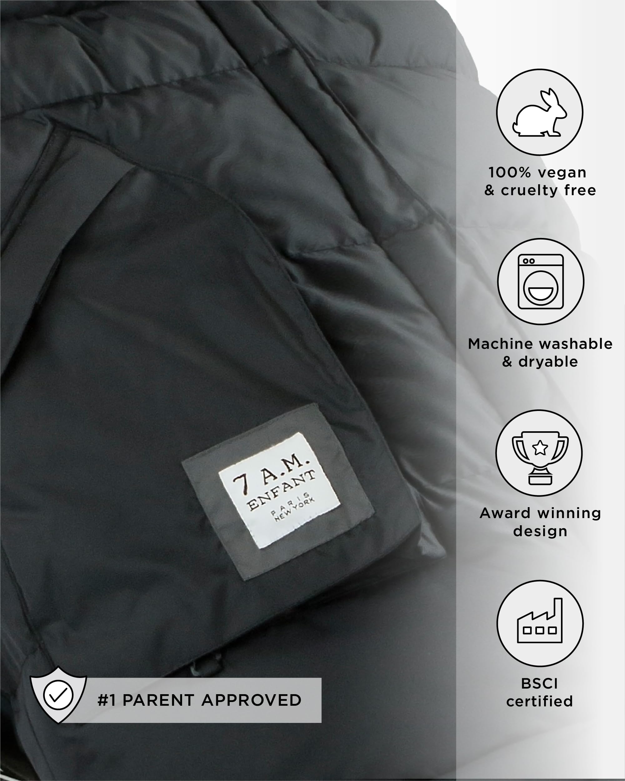 Saco Evolutivo Blanket 212 de 7AM para Bebés y Niños Pequeños - Ajustable, Universal y Seguro para Cochecito y Silla de Auto, Repelente al Agua, Aislamiento Térmico y Forro Polar Suave, Lavable