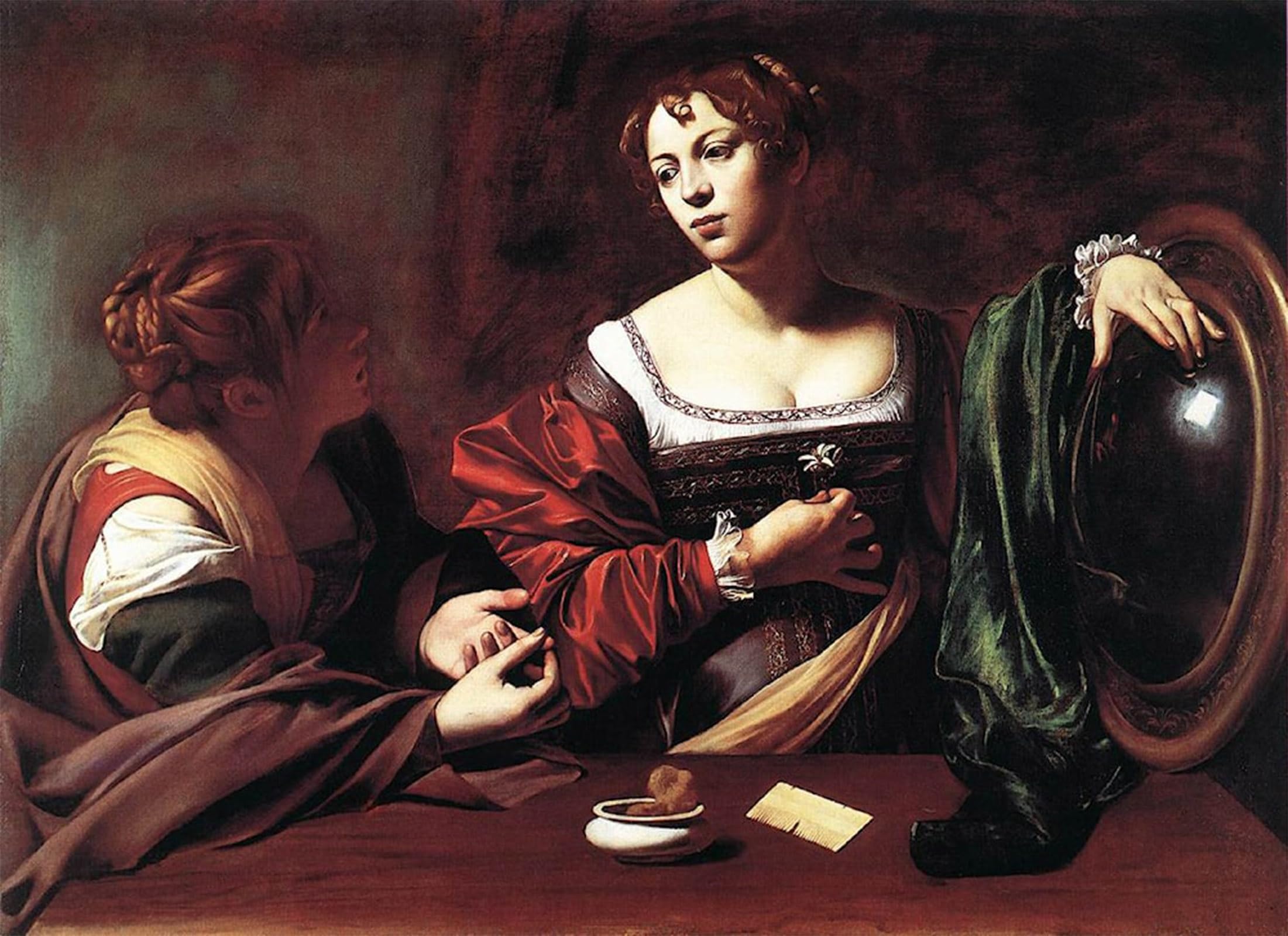 ARTXLXXBN Famous Print Painting Colorful Art Print Martha and Mary Magdalene by Caravaggio Canvas Art Decorations for Home Decor 60x90cm