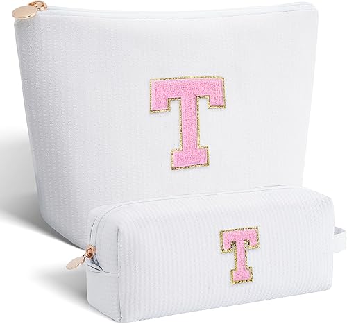 Miniatura 83 de Bolsa de maquillaje con iniciales personalizadas, bolsa de cosméticos, Lavanda, K