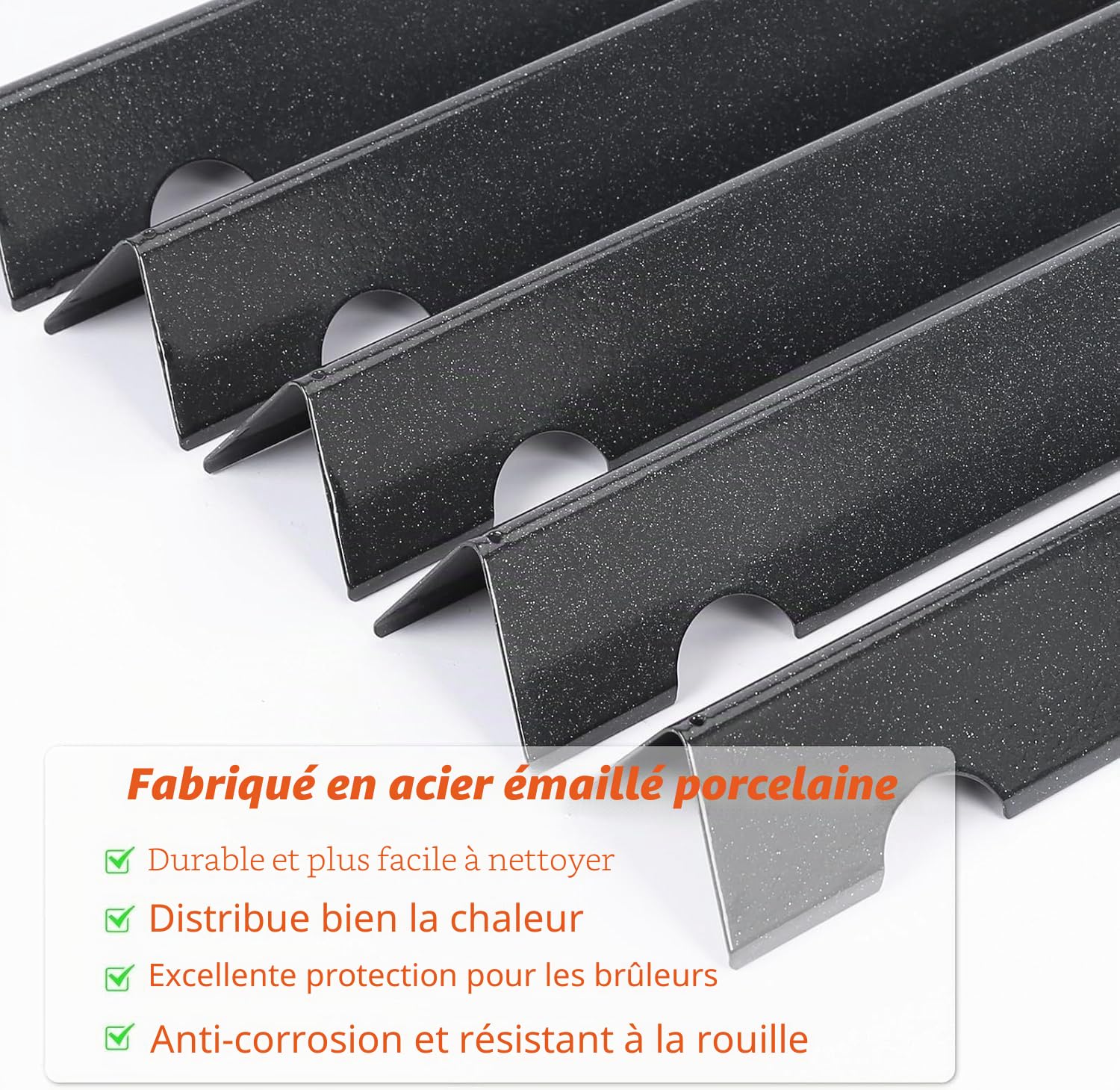 GFTIME Flavorizer Bars et déflecteurs de Chaleur pour Weber Genesis II/LX 300 Series II E-310, 330, 335, II S-335, II LX S/E-340 (2017 et Plus récent), Plaque à Flamme pour Weber 66032 66040
