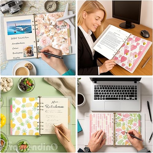 Miniatura 3 de Framendino, Paquete de 15 separadores de índice de carpeta, tamaño A5, tarjeta de indexación de papel insertable para cuadernos de 6 anillas,