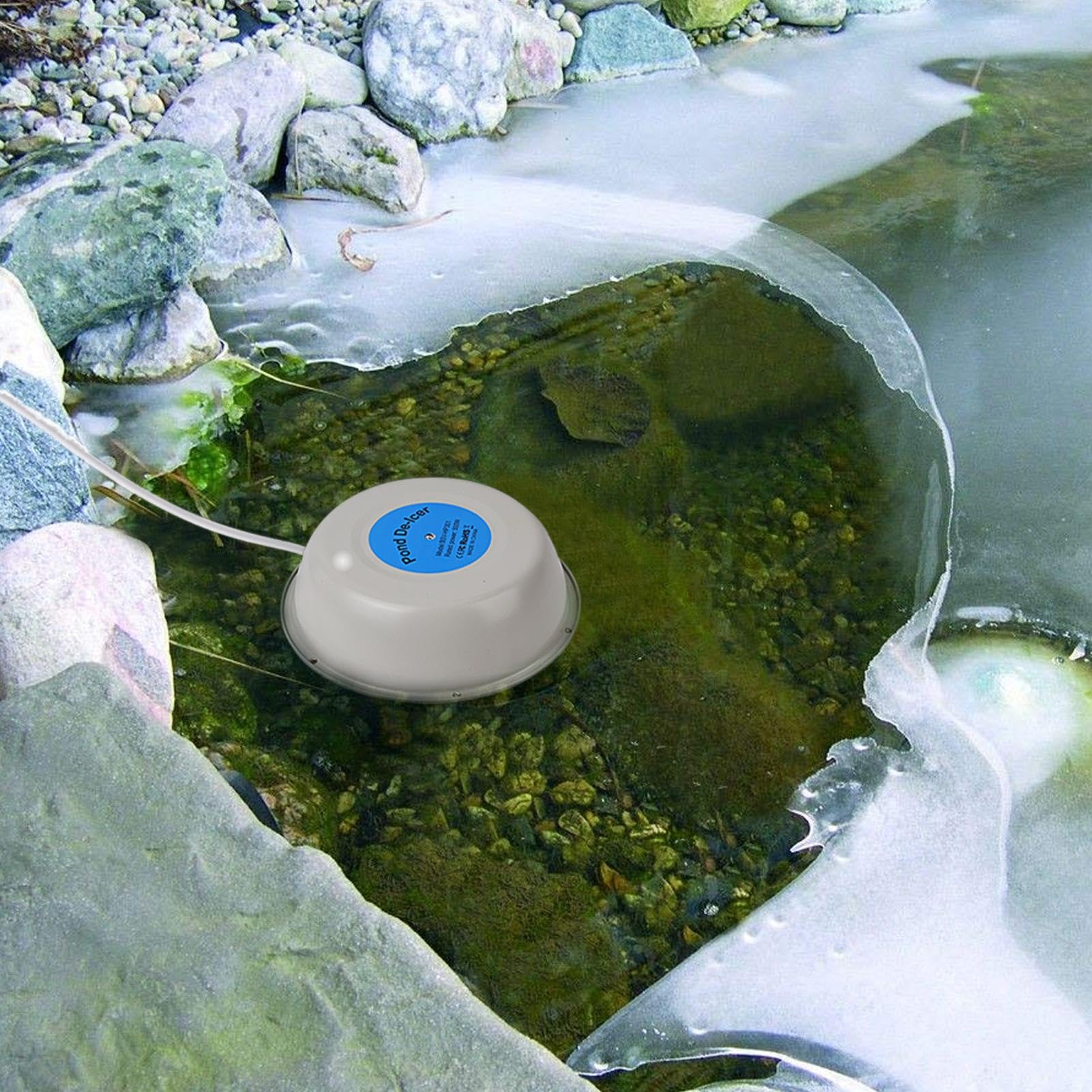 Sbrinatore per laghetti – Riscaldatore per laghetti per pesci Koi per l'inverno, riscaldatore per laghetti da, termostaticamente controllato, spegnimento automatico, 400 W, riscaldatore