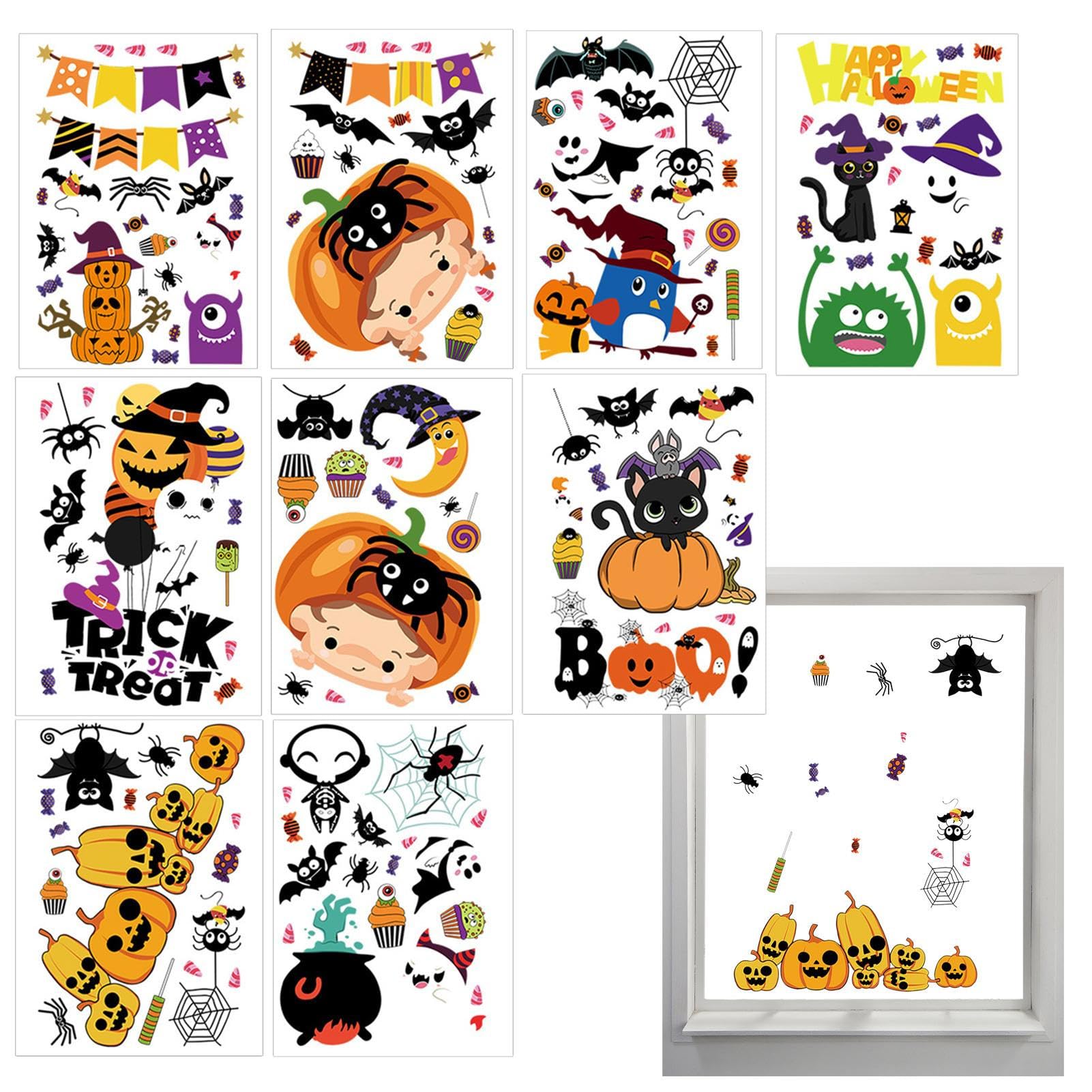 ABOOFAN 2fogli Sticker Per Finestre Halloween Adesivi