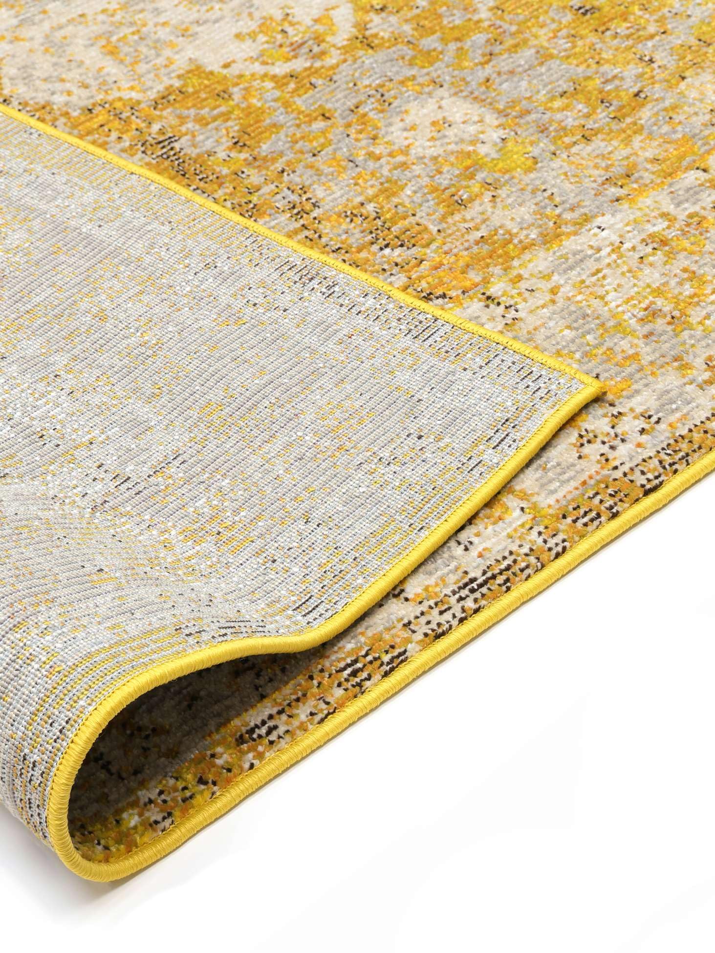 RugVista Nadia Teppich, 200 x 300 cm, Gelb | Vintage, Rechteckig, Niedriger Stapel, Nur chemische Reinigung, Oeko-Tex 100, Wohnzimmer, Esszimmer, Schlafzimmer, Küche