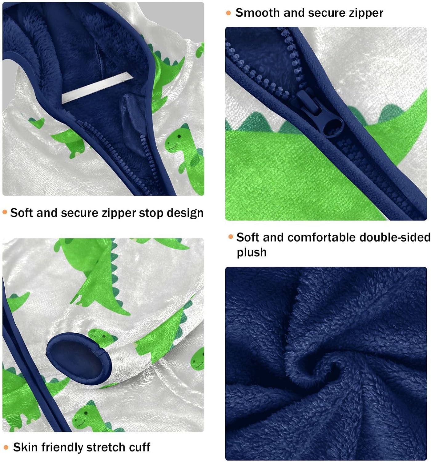 Green Dinosaur Toddler Boy Fleece Jacket Outerwear Jackets Baby Boys Hoodie 3T