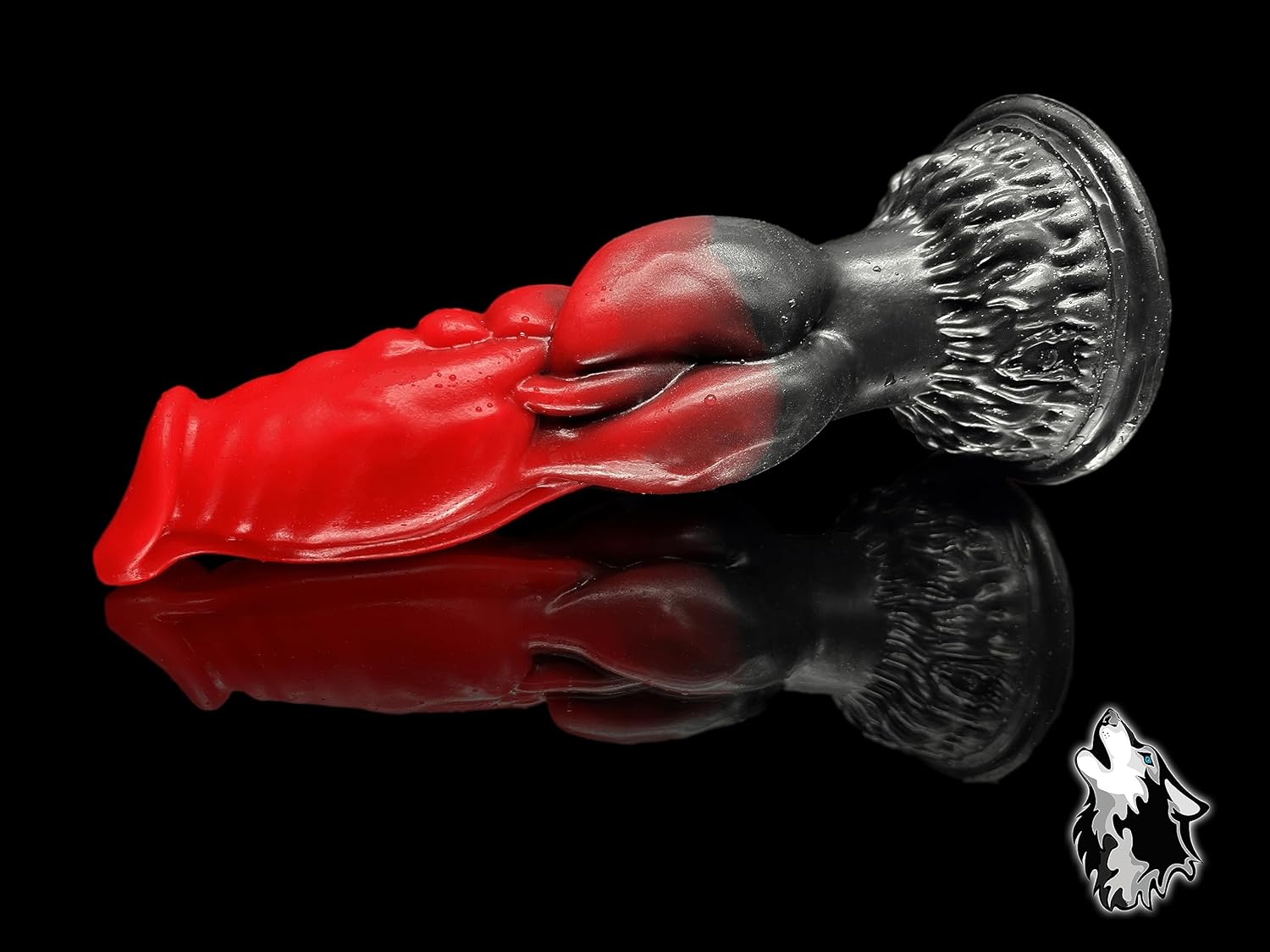 FlirtyDawg-Werewolf Jacob Color Red&Black with Suction Cup- Fantasy Platinum Silicone Monster Adult Sex Toy- Made in USA- Handcraft with Love (7 inch)